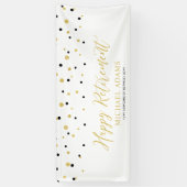 Gold- en zwarte Confetti | Verbod op een gelukkige Spandoek (Verticaal)