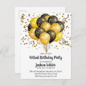 Gold- en zwarte feestdag uitnodiging briefkaart (Voorkant / Achterkant)