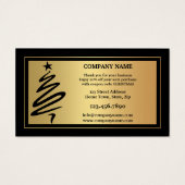 Gold en zwarte Feestdagen Dank u Visitekaartje (Achterkant)