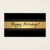 Gold en zwarte Feestdagen Dank u Visitekaartje (Voorkant)