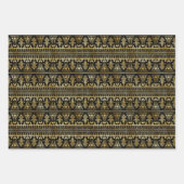 Gold- en zwarte Floral Art Deco-patronen Inpakpapier Vel (Voorkant)