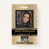 Gold- en zwarte foto- en Logo-badge Badge (Voorkant)