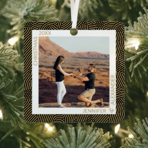 Gold- en zwarte foto metalen ornament