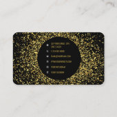 Gold- en zwarte glitter-sociale media visitekaartje (Achterkant)