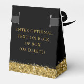 Gold- en zwarte Glitter Speck Confetti-driehoek Bedankdoosjes (Achterkant)