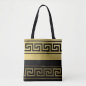 Gold- en zwarte Griekse sleutel Tote Bag (Voorkant)