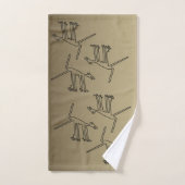 Gold- en zwarte handdoeken met Dierlijke Nazca-lij (Handdoek)