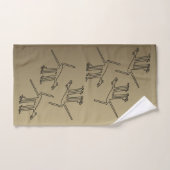 Gold- en zwarte handdoeken met Dierlijke Nazca-lij (Handdoek)