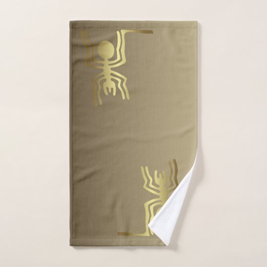 Gold- en zwarte handdoeken met oude Nazca Spider (Handdoek)