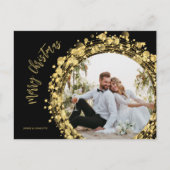 Gold- en zwarte kerst feestdagenkaart (Voorkant)