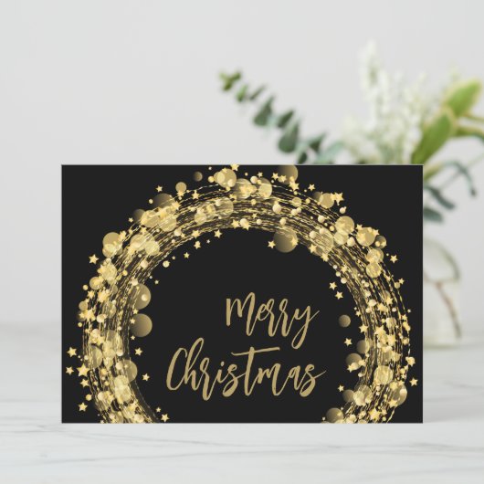 Gold- en zwarte kerst kaart (Staand voorkant)