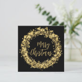 Gold- en zwarte kerstcadeautjes kaart (Staand voorkant)