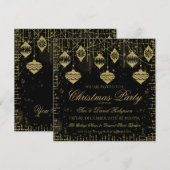 Gold- en zwarte kerstfeestdag kaart (Voorkant / Achterkant)