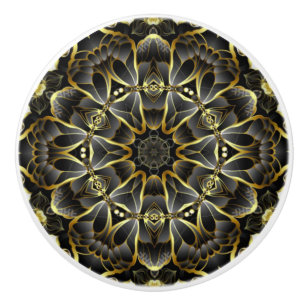 Gold- en zwarte keukenkast ~ Toscaanse kleuren Keramische Knop