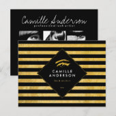 Gold- en zwarte lash-artistieke Comp-kaart Briefkaart (Voorkant / Achterkant)