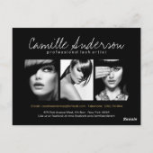 Gold- en zwarte lash-artistieke Comp-kaart Briefkaart (Achterkant)