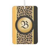 Gold en zwarte luipaard - Dierafdrukken | Monogram Luchtverfrisser (Voorkant)