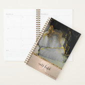 Gold- en zwarte-marmer-leerplank planner (Display)