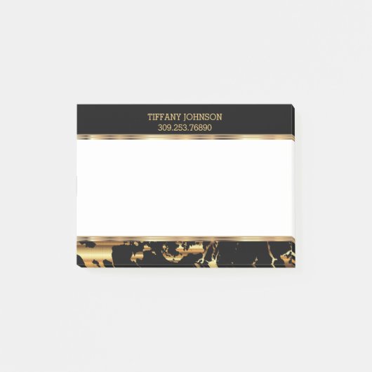 Gold- en zwarte marmer post-it® notes (Voorkant)