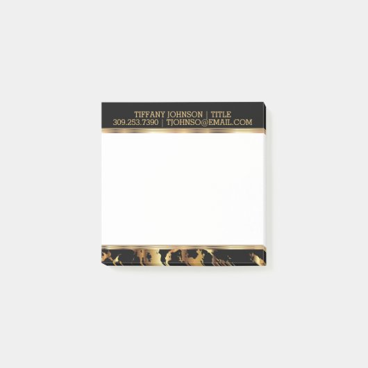 Gold- en zwarte-marmerpatroon post-it® notes (Voorkant)