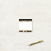 Gold- en zwarte-marmerpatroon post-it® notes (Op bureau)