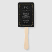 Gold- en zwarte-minimale moderne Glam Wedding-prog Handwaaier (Voorkant)