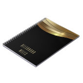 Gold- en zwarte minimalistische moderne grafische  notitieboek (Linkerzijde)
