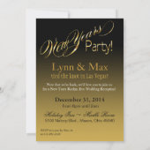 Gold- en zwarte nieuwjaarsfeesten kaart (Achterkant)