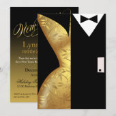 Gold- en zwarte nieuwjaarsfeesten kaart (Voorkant / Achterkant)