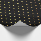 Gold- en zwarte pooldots cadeaupapier (Hoek)