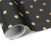 Gold- en zwarte pooldots cadeaupapier (Rol Hoek)