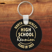 Gold- en zwarte-reünie-sleutelhanger sleutelhanger (Voorkant)