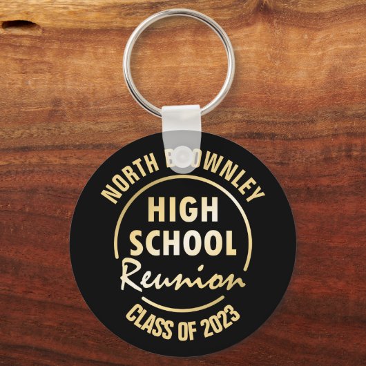 Gold- en zwarte-reünie-sleutelhanger sleutelhanger (Voorkant)