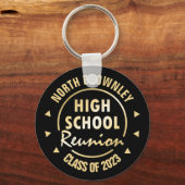 Gold- en zwarte-reünie-sleutelhanger sleutelhanger (Voorkant)