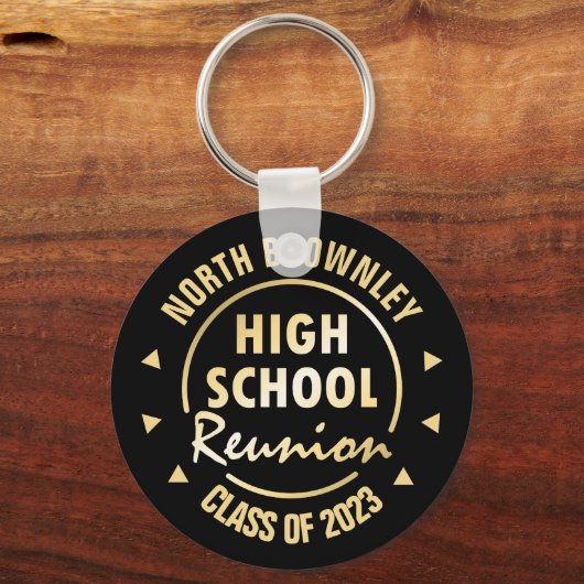 Gold- en zwarte-reünie-sleutelhanger sleutelhanger (Voorkant)
