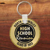 Gold- en zwarte-reünie-sleutelhanger sleutelhanger (Voorkant)
