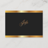 Gold- en zwarte sjabloon visitekaartje (Achterkant)