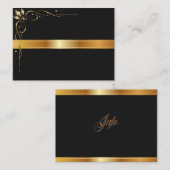 Gold- en zwarte sjabloon visitekaartje (Voorkant / Achterkant)