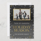 Gold- en zwarte sneeuwvlokken kaart (Voorkant)