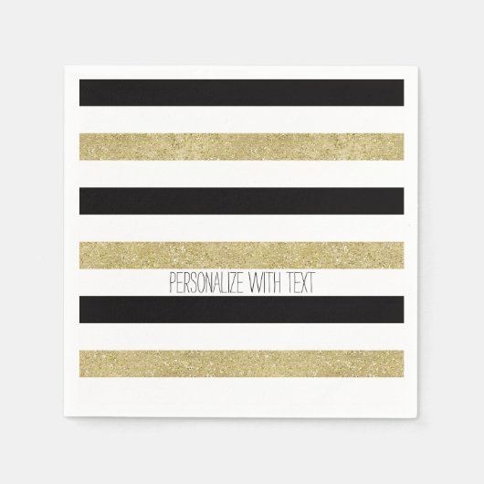 Gold- en zwarte strepen servetten (Voorkant)