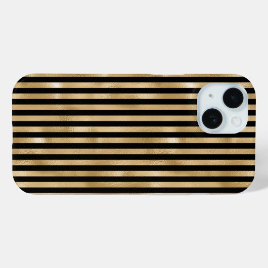 Gold- en zwarte striped iPhone draagtas Case-Mate iPhone Case (Achterkant (horizontaal))