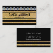 Gold- en zwarte Stripes 2 | Diamanten Visitekaartje (Voorkant / Achterkant)
