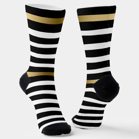 Gold- en zwarte stripes sokken (Gebogen)