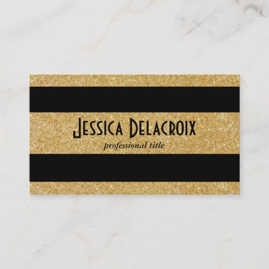 Gold- en zwarte stripes visitekaartje (Voorkant)