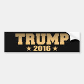 Gold en zwarte Trump 2016 Bumpersticker (Voorkant)