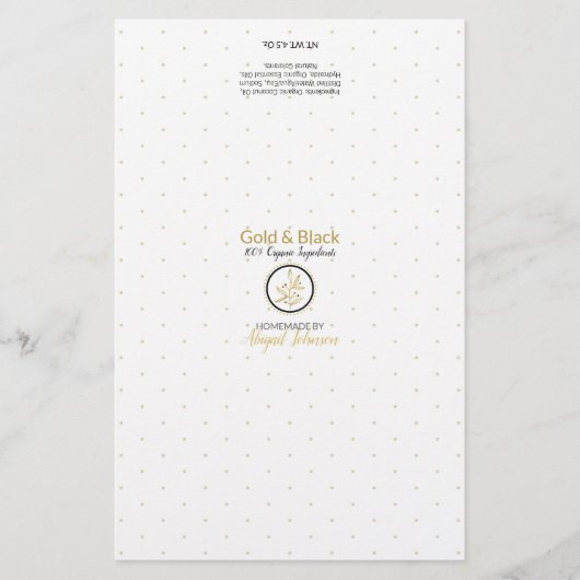 Gold- en zwarte zeep-verpakking | Lijnpapier (Voorkant)