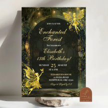Gold Enchanted Forest Fairy Verjaardagsmeisje