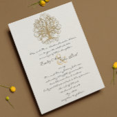 Gold Enchanted Forest Wedding Invitation Kaart