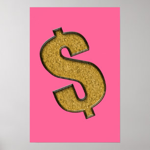 Gold Encrular-dollarteken Poster