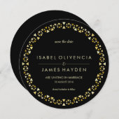 Gold Encrusted Band Sla de datumkaart op Save The Date (Voorkant / Achterkant)